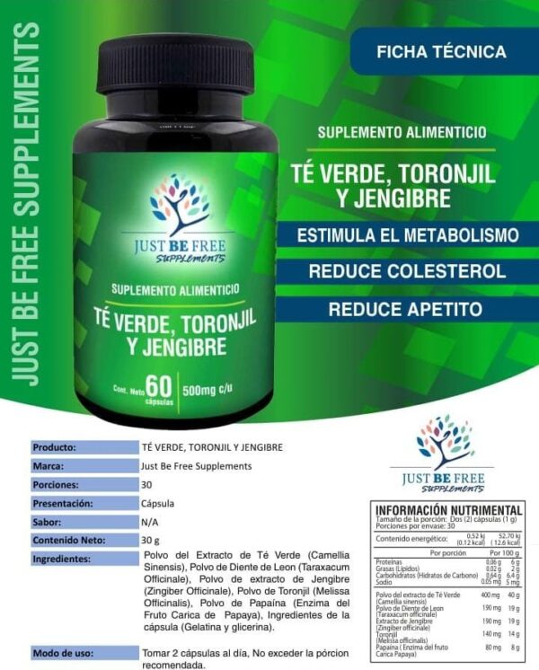 Te Verde, Toronjil y Jengibre